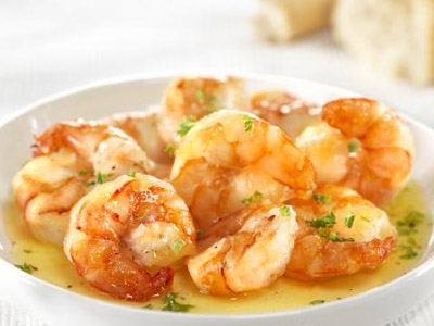 Scampis et gaspacho aux mangues