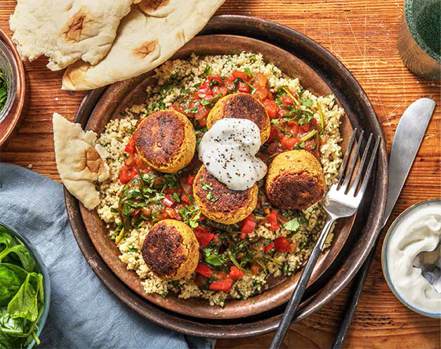 Falafels, yaourt et naan